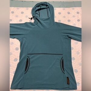 Melanzana Teal Pullover Micro Grid Hoodie V2